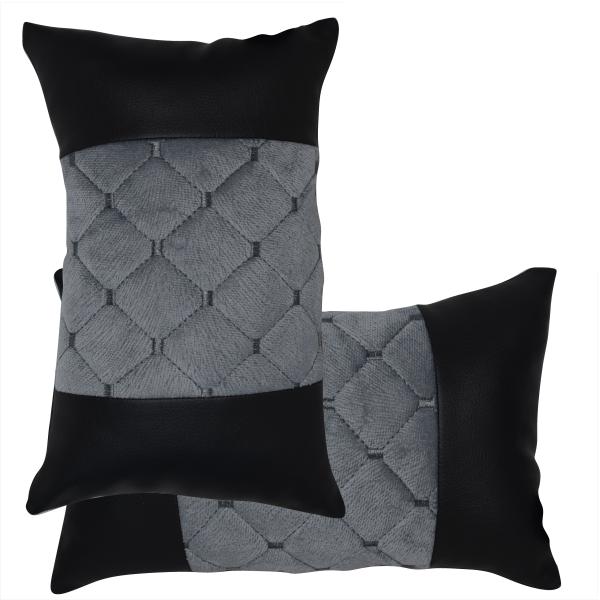 2 Stück Auto Nackenkissen Nackenpolster Leder und gesticktes Polster Design FARBAUSWAHL